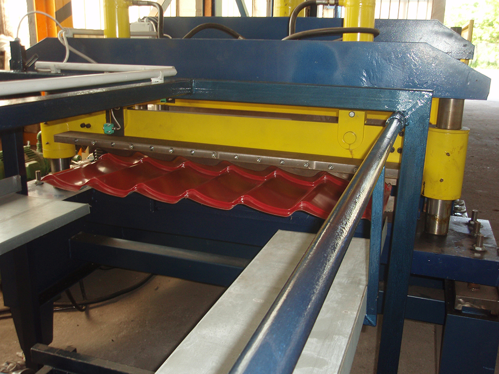 Manufacturing of metal roof tiles
