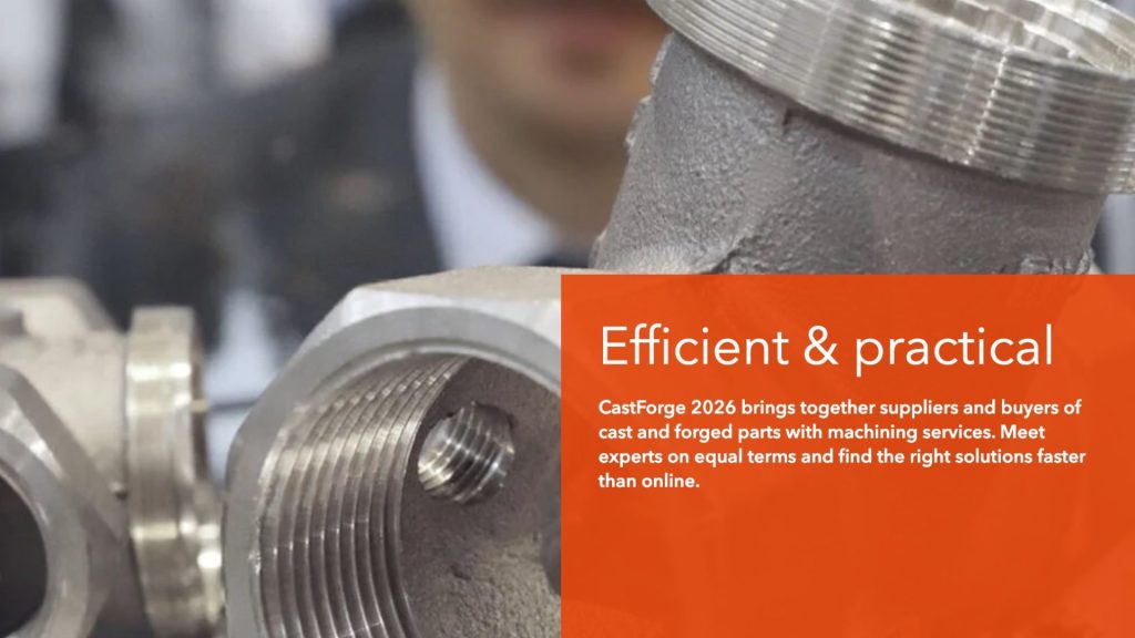 CastForge 2026 szakkiállítás Stuttgartban öntvényekkel és megmunkálási megoldásokkal - Ipari Expo